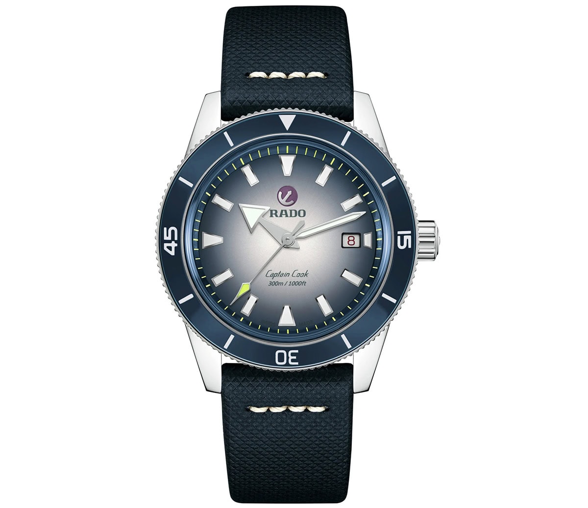 Rado Captain Cook Automatic with White Blue Gradient Dial kozni kais